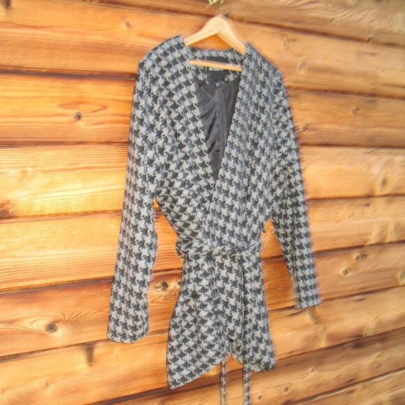 NWOT Gray Wrap Coat Jacket - Picture 2 of 7